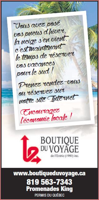Boutique du Voyage | travel agency | 4505 Boul Bourque, Sherbrooke, QC J1N 3B9, Canada | 8195637343 OR +1 819-563-7343