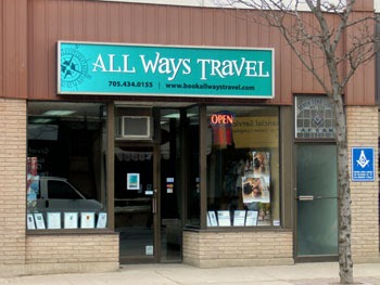 All Ways Travel | travel agency | 30 Victoria St W, Alliston, ON L9R 1T9, Canada | 7054340155 OR +1 705-434-0155
